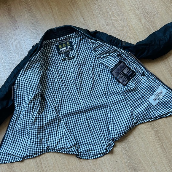 Barbour Women's Black Jacket Barbour Moto Jacket Women 4 Black Streak Tartan Zip - Picture 7 of 9